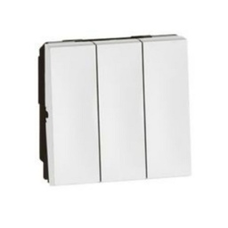 [572043] Legrand - 572043 - Arteor™ Switch 1-Way 20A 250V 3-Gang 2 Module White.