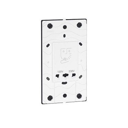 [572153] Legrand - 572153 - Arteor™ Shaver socket 230V / 120-230V w/ Earth connector 3 Modules White.
