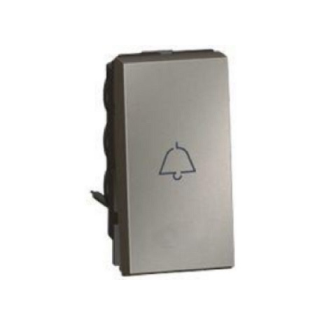 [572515] Legrand - 572515 - Arteor™ Push Button 1-Way w/ bell symbol 6A 1 Module Magnesium.
