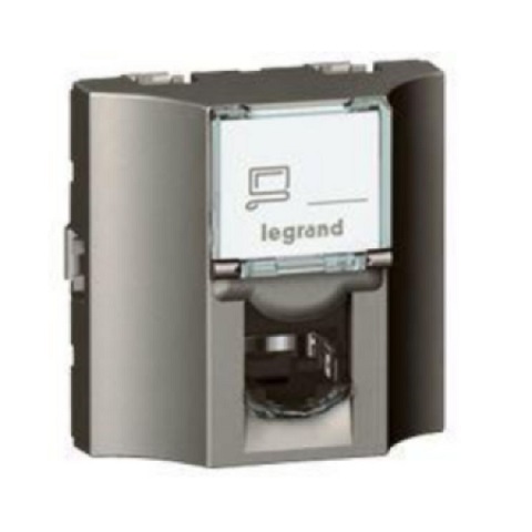 [572831] Legrand - 572831 - Arteor™ Cat6 Socket UTP 2 Module RJ45 Rear pluggable Magnesium.