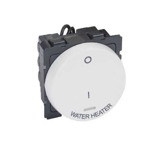 [573078] Legrand - 573078 - Arteor 1-Way double pole Switch w/ Red indicator & "WATER HEATER" marking 20A 2 Module White.