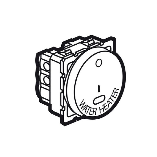 [573178] Legrand - 573178 - Arteor 1-Way Double Pole switch w/ Red indicator & "WATER HEATER" marking 20A 2 Module White.