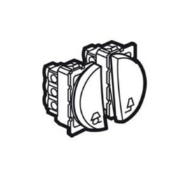 [573785] Legrand - 573785 - Arteor 2-Way Double Pole Lighting Control Master Switch Round 20A 2 Module Magnesium.