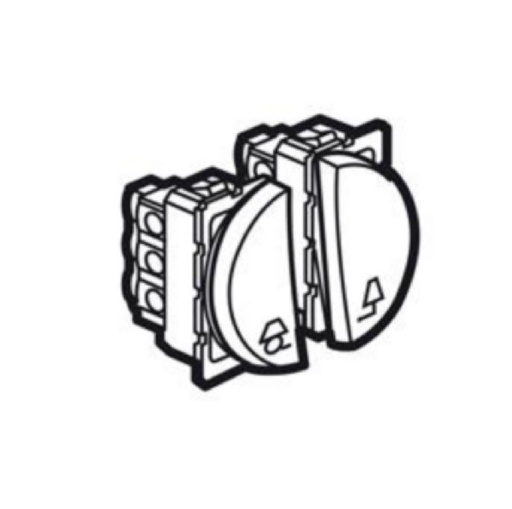 [573785] Legrand - 573785 - Arteor 2-Way Double Pole Lighting Control Master Switch Round 20A 2 Module Magnesium.