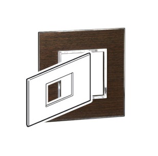 [575075] Legrand - 575075 - Arteor™ Plate British Standard square 3 Module 2-Gang Wood Wenge style.