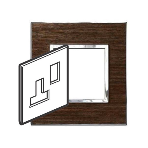 [575095] Legrand - 575095 - Arteor™ Plate British Standard square for switched socket 1-Gang Neutral Wood Wenge style.