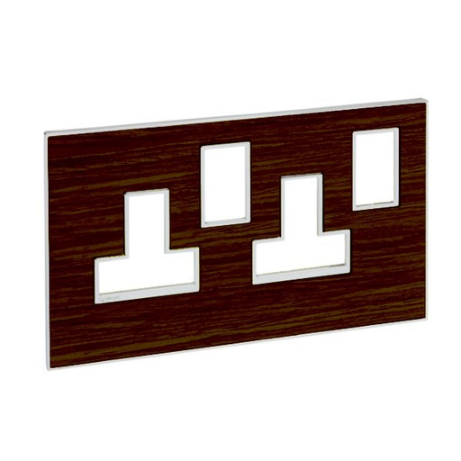 [575105] Legrand - 575105 - Arteor™ Plate British Standard Square for 13A Twin switched socket 2-Gang Neutral Wood Wenge.