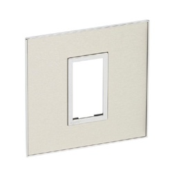 [575206] Legrand - 575206 - Arteor™ Plate British standard square, 1 Module / 1-Gang Flush Mount Brushed Metal Stainless Steel style.
