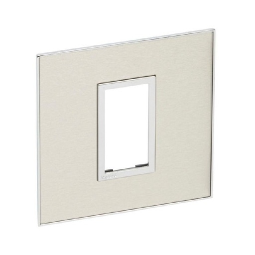 [575206] Legrand - 575206 - Arteor™ Plate British standard square, 1 Module / 1-Gang Flush Mount Brushed Metal Stainless Steel style.