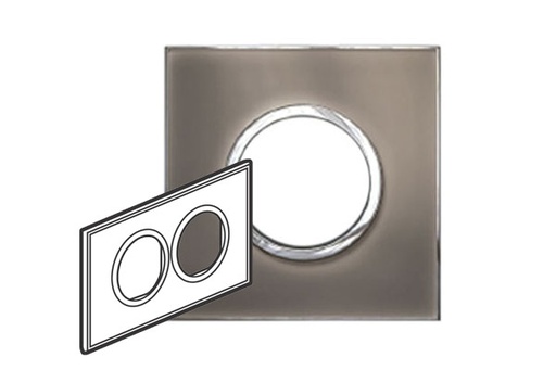 [576135] Legrand - 576135 - Arteor™ Plate British Standard for Round 2x2 Module 2-Gang Mirror Taupe.