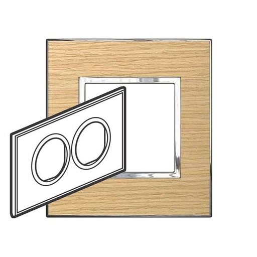 [576139] Legrand - 576139 - Arteor™ Plate British Standard for Round 2x2 Module 2-Gang Wood Light Oak.