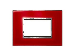 [576166] Legrand - 576166 - Arteor™ Plate British Standard Square 3 Module 2-Gang Mirror Red.