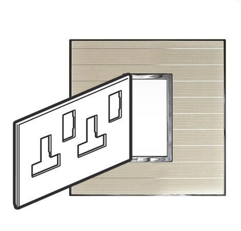 [576201] Legrand - 576201 - Arteor™ Plate British Standard Square for 13A Twin switched socket 2-Gang Graphic Casual.