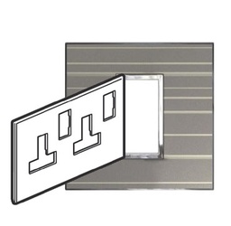 [576202] Legrand - 576202 - Arteor™ Plate British Standard Square for 13A Twin switched socket 2-Gang Graphic Formal.
