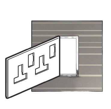 [576202] Legrand - 576202 - Arteor™ Plate British Standard Square for 13A Twin switched socket 2-Gang Graphic Formal.