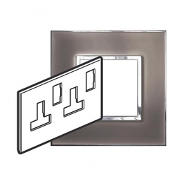 [576205] Legrand - 576205 - Arteor™ Plate British Standard Square for 13A Twin switched socket 2-Gang Mirror Taupe.