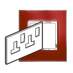 [576206] Legrand - 576206 - Arteor™ Plate British Standard Square for 13A Twin switched socket 2-Gang Mirror Red.