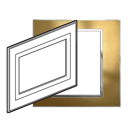 [576510] Legrand - 576510 - Arteor™ Plate Italian / US Standard Square for Video station 10" Brushed Gold brass.