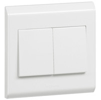 [617002] Legrand - 617002 - Legrand Single pole switch Belanko - 2 gang - 1-way - 10 AX - 250 V~ - large rocker