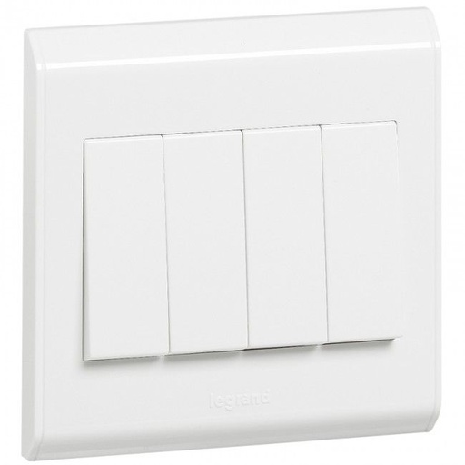[617006] Legrand - 617006 - ingle pole switch Belanko - 4 gang - 1-way - 10 AX 250 V~ - large rocker