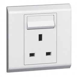 [617042] Legrand - 617042 - British standard socket outlet Belanko - 1 gang Single Pole switched + neon - 13 A 250 V~