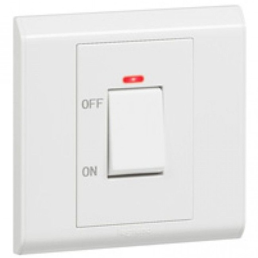[617074] Legrand - 617074 - Double pole switch Belanko - 1 way switch + neon - 1 gang - 32 A 250 V~