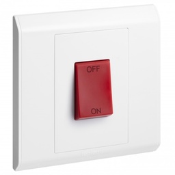 [617075] Legrand - 617075 - BELANKO 45A SWITCH 1GANG 1WAY DP+RED ROCKER 250V WHITE