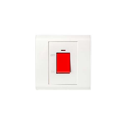 [617076] Legrand - 617076 - DP switch Belanko - 1 way switch + neon - 1 gang - 45 A - 250 V~