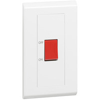 [617077] Legrand - 617077 - DP switch Belanko - 1 way switch + neon - 2 gang - 45 A - 250 V~