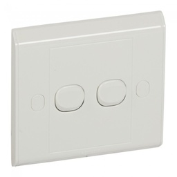 [617102] Legrand - 617102 - BELANKO 10A SWITCH 2 GANG 1 WAY SMALL ROCKER WHITE