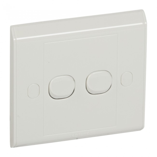 [617102] Legrand - 617102 - BELANKO 10A SWITCH 2 GANG 1 WAY SMALL ROCKER WHITE