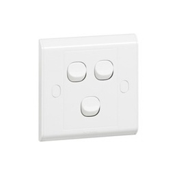 [617104] Legrand - 617104 - BELANKO 10A SWITCH 3 GANG 1 WAY SMALL ROCKER WHITE