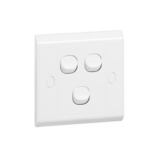 [617104] Legrand - 617104 - BELANKO 10A SWITCH 3 GANG 1 WAY SMALL ROCKER WHITE