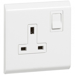 [617141] Legrand - 617141 - BS socket outlet Belanko - 1 gang Single Pole switched external rocker - 13 A 250 V~