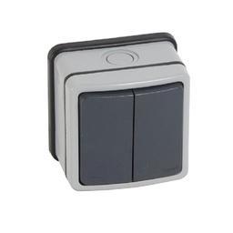 [684604] Legrand - 684604 - Plexo™ IP66 Surface Mount Single pole Switch 20A 2-Gang 2-Way White.