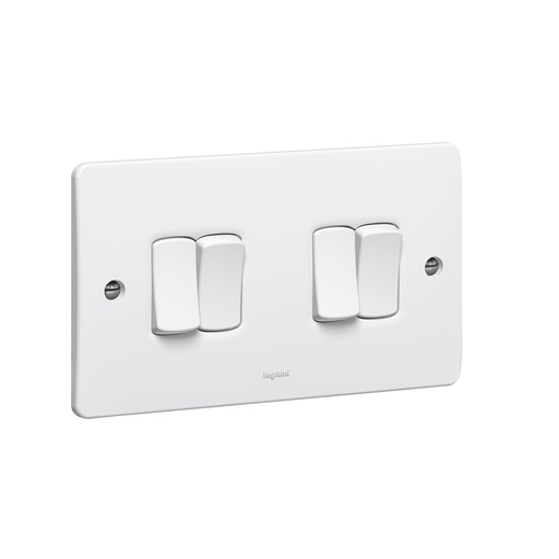 [730004] Legrand - 730004 - Synergy™ - Single pole switch - 4 gang - 2 way - 10 AX 250 V~ - White
