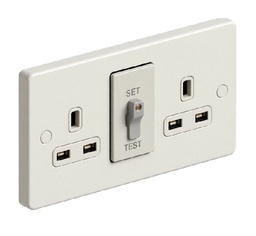 [730098] Legrand - 730098 - Synergy™ RCD protected Double pole Socket outlet 2-Gang Passive 13A PVC White.
