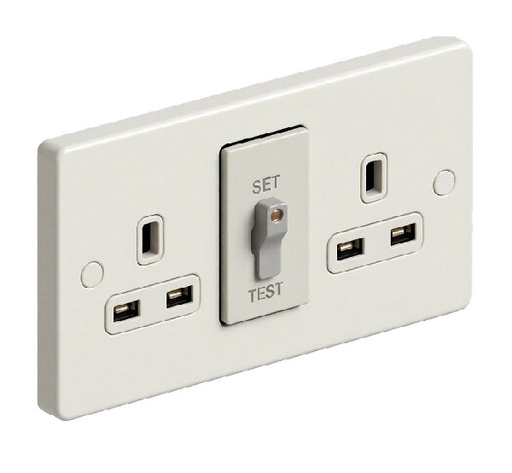 [730098] Legrand - 730098 - Synergy™ RCD protected Double pole Socket outlet 2-Gang Passive 13A PVC White.