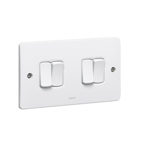 [732004] Legrand - 732004 - Synergy Sleek 10A Switch 4-Gang 2-Way.