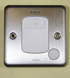 [733033] Legrand - 733033 - Brushed Steel 13a Un-Switched Fused Connection Unit with Flex Outlet and Neon
