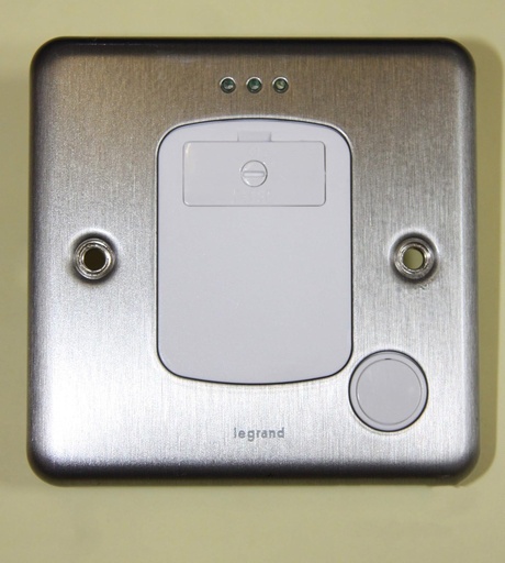 [733033] Legrand - 733033 - Brushed Steel 13a Un-Switched Fused Connection Unit with Flex Outlet and Neon
