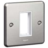 [733091] Legrand - 733091 - Synergy™ Carrier plate for 1 Mosaic module - 1 gang - brushed stainless steel