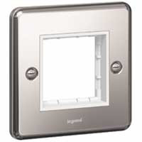 [733092] Legrand - 733092 - Carrier plate Synergy - for 2 Mosaic modules - 1 gang - brushed stainless steel