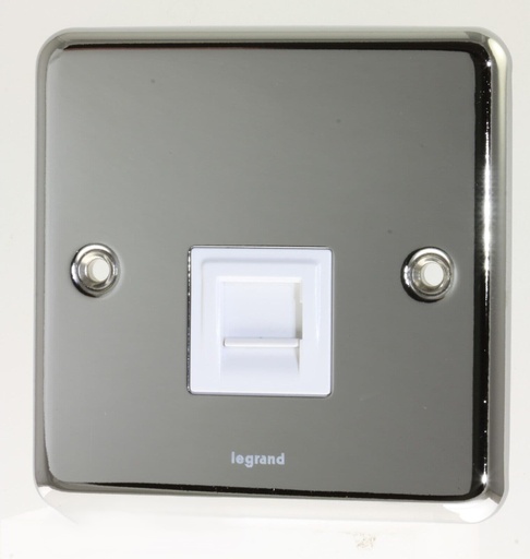 [733251] Legrand - 733251 - 1g Polished Steel Secondary Telephone Socket Outlet