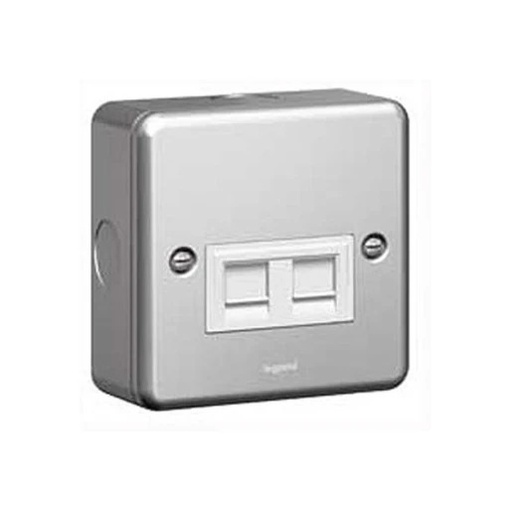 [733857] Legrand - 733857 - Socket 1 Gang 2 Module Cat 6 RJ45 86X86mm Metalclad