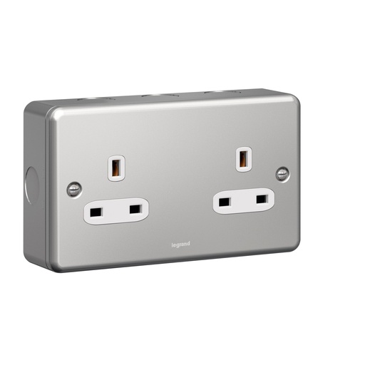 [733875] Legrand - 733875 - Synergy™ Socket outlet 2-Gang unswitched 13A 250V Metalclad.
