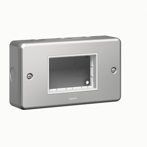 [733893] Legrand - 733893 - Synergy™ Carrier plate for 3 Mosaic modules 2-Gang Metalclad.