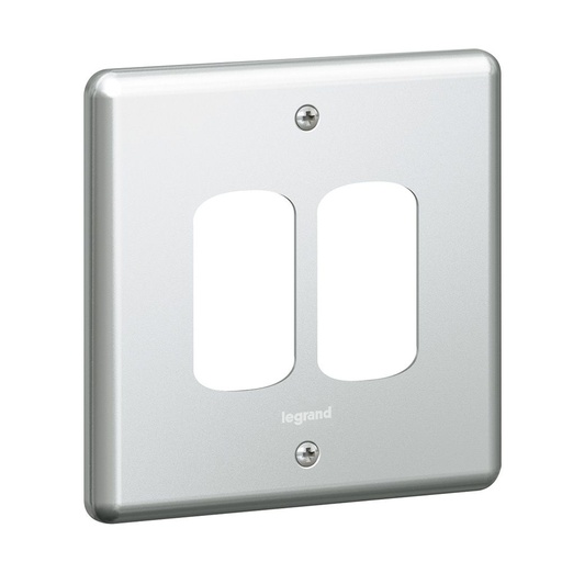 [733992] Legrand - 733992 - Synergy™ Front plate for 2 Grid modules 1-Gang Metalclad.