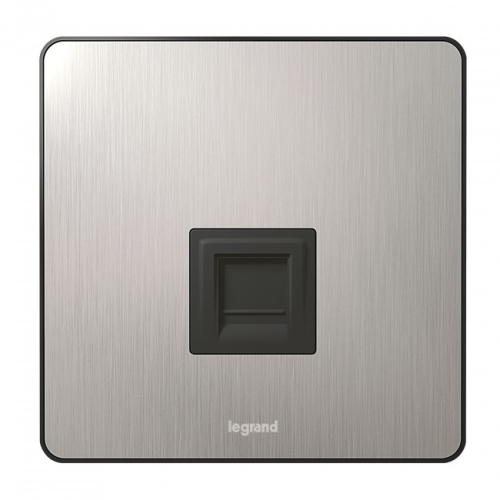 [734656] Legrand - 734656 - Synergy Data Outlet RJ45 Single BS- flat plate brushed stainless steel.