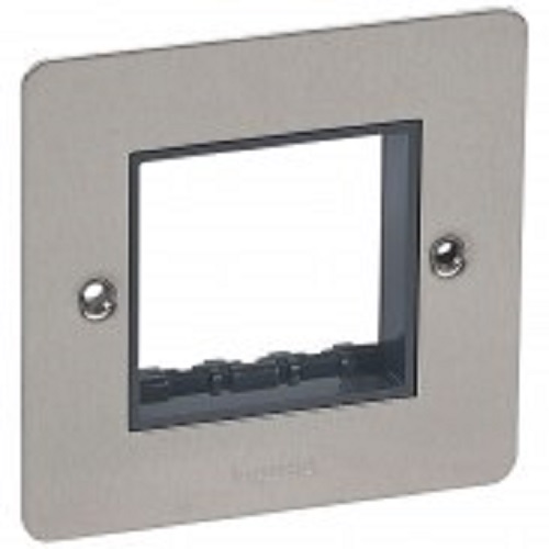 [734692] Legrand - 734692 - Synergy Carrier Plate 1-Gang 2-Module BS Brushed Stainless Steel.